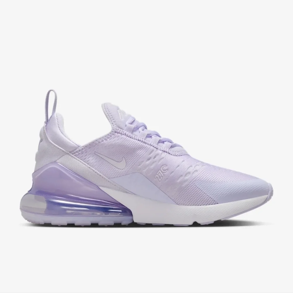 Bling Womens Nike Air Max 270 Purple Sneakers Customized With Clear Crystals